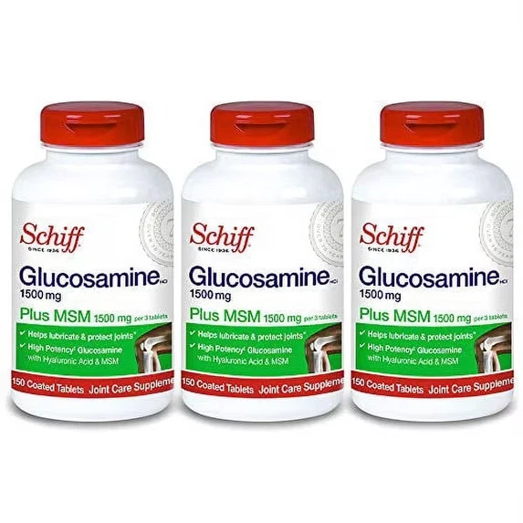 Schiff Glucosamine Plus MSM 150 Tablets Each (Pack of 3)