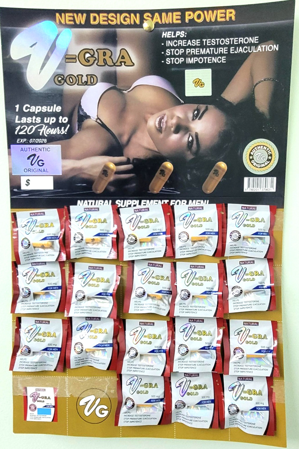 VG — V= GRA gold natural supplement for men – 20 COUNT – EXP 7/2028