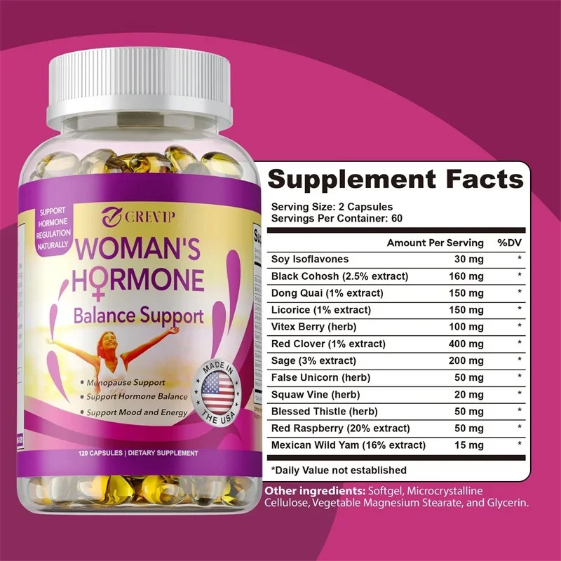 Female Hormone Balance 120pcs, Regulate Menstrual Cycles,Promotes Ovarian Health