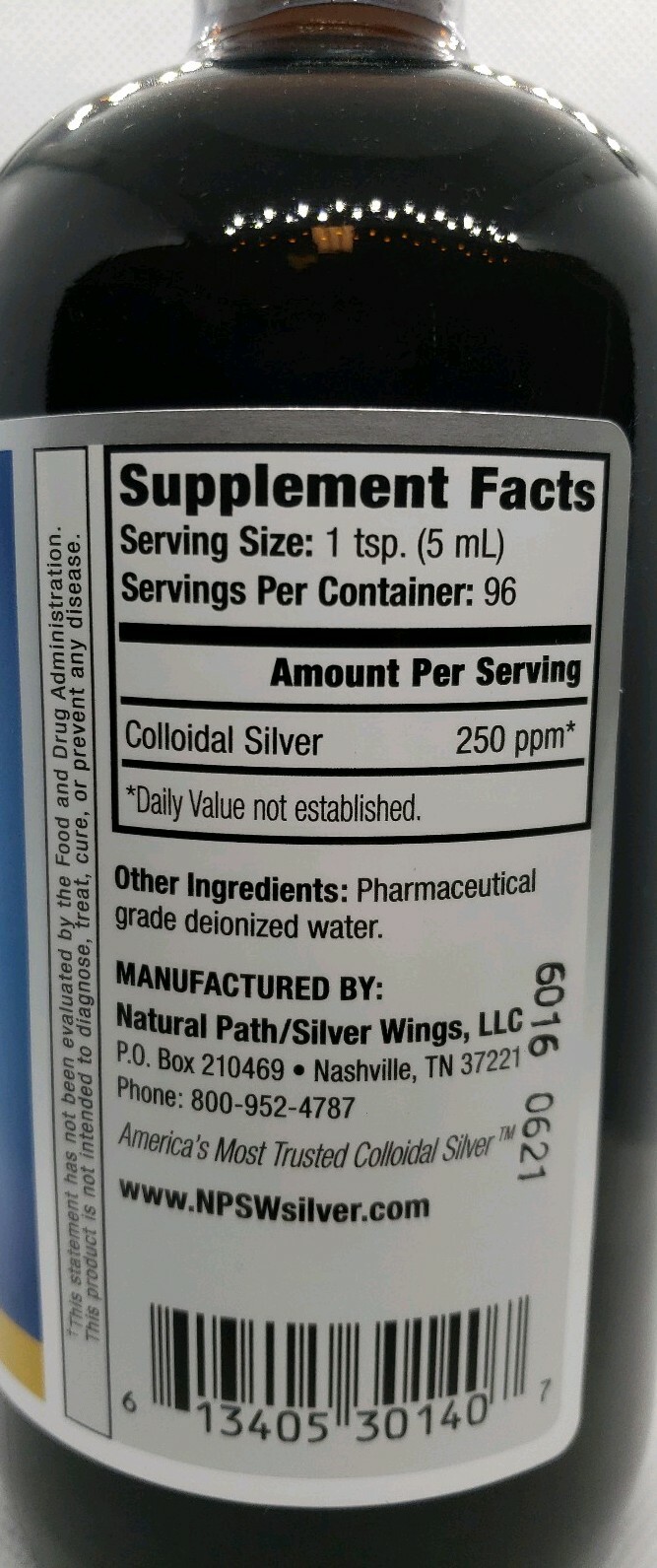 CHOOSE ONE: Silver Wings Collodial Silver 250PPM Cap Top 8, 16, OR 32 Fl Oz