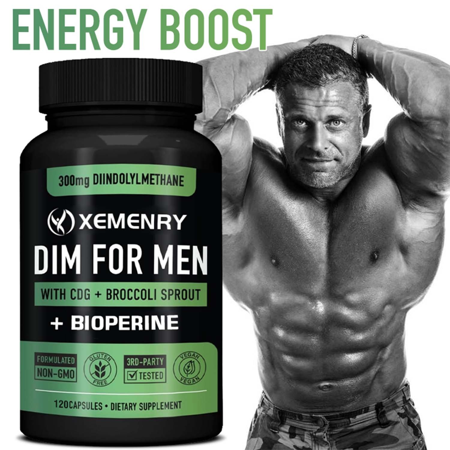 DIM FOR MEN 300mg – Male Hormonal Balance, Estrogen Metabolism, Muscle Health