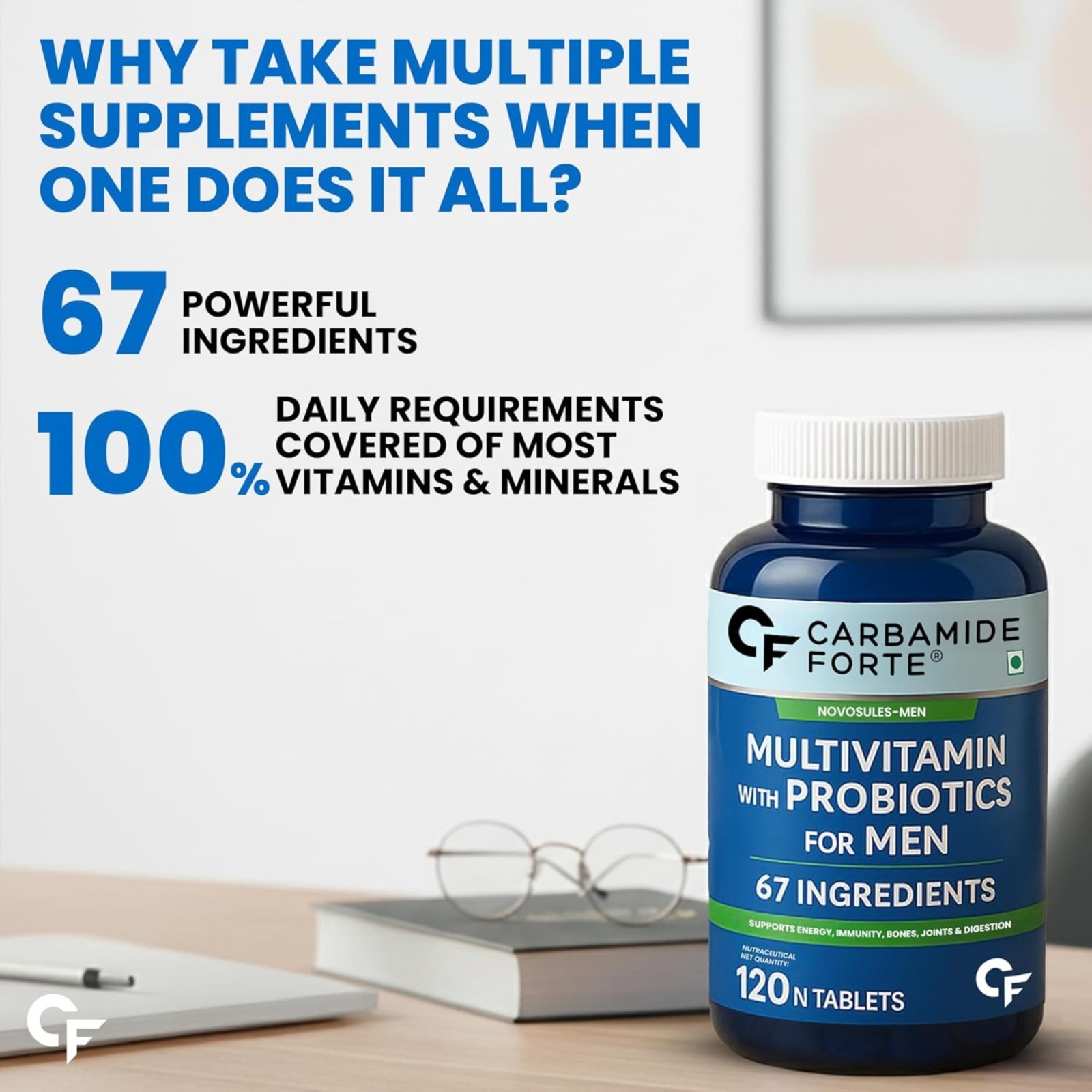 Carbamide Forte Multivitamin for Men – 120 Tablets, Long Expiry