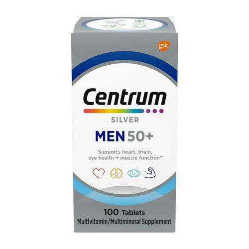 Centrum, Silver Men 50 Plus Multivitamin And Multimineral Supplement, 100 Tabs