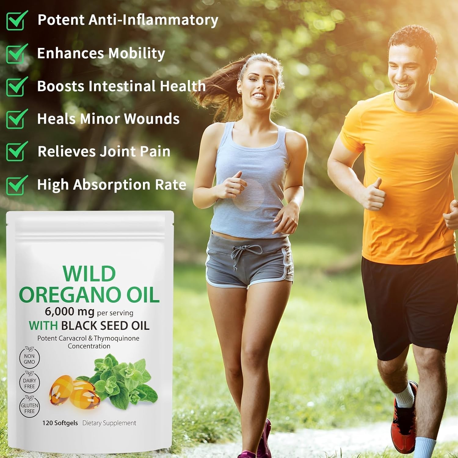 (2 Pack) Resilia Oil Of Oregano With Black Seed Oil 6,000MG NEW USA STOCK Free
