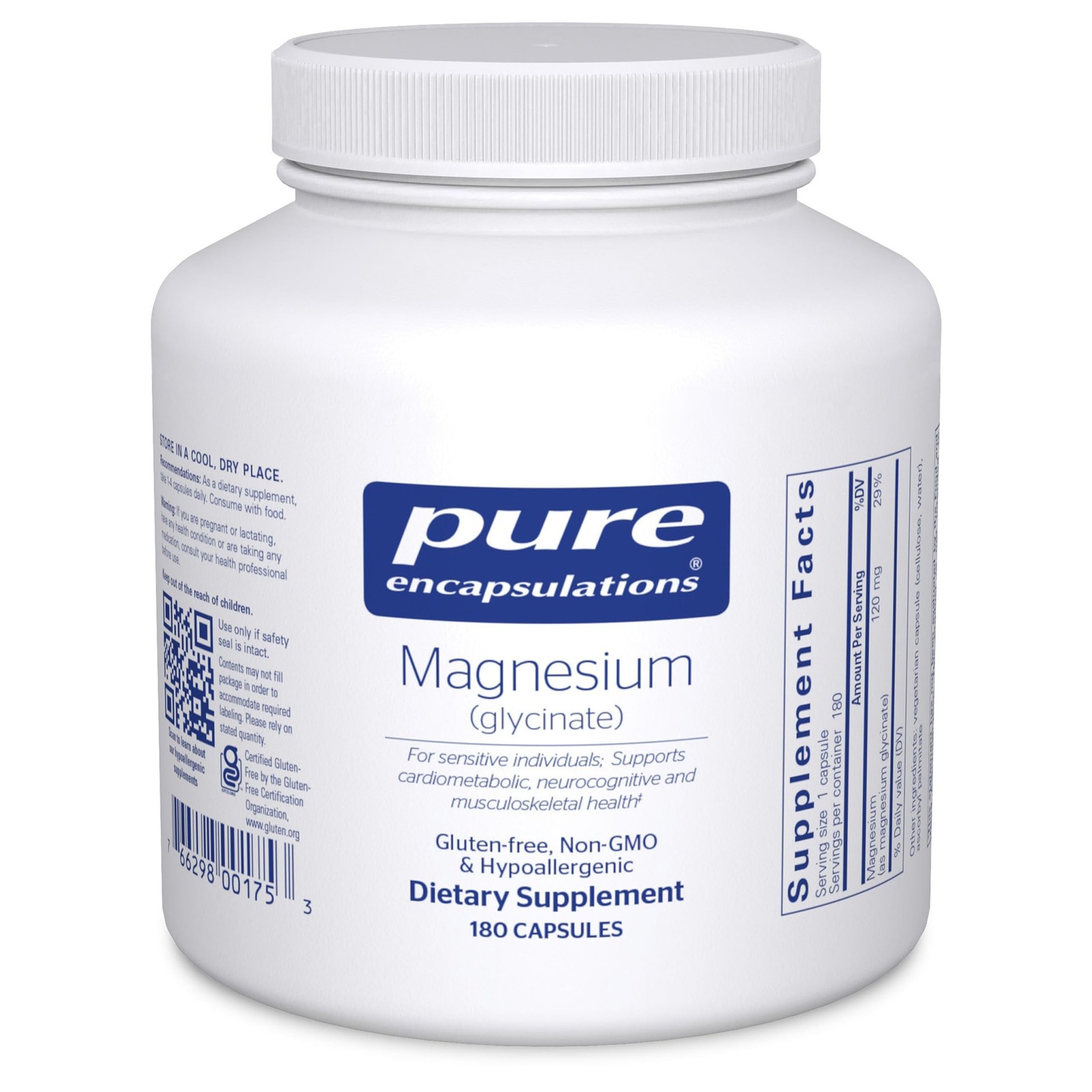 Pure Encapsulations Magnesium (Glycinate) – Supplement 180 Count (Pack of 1)