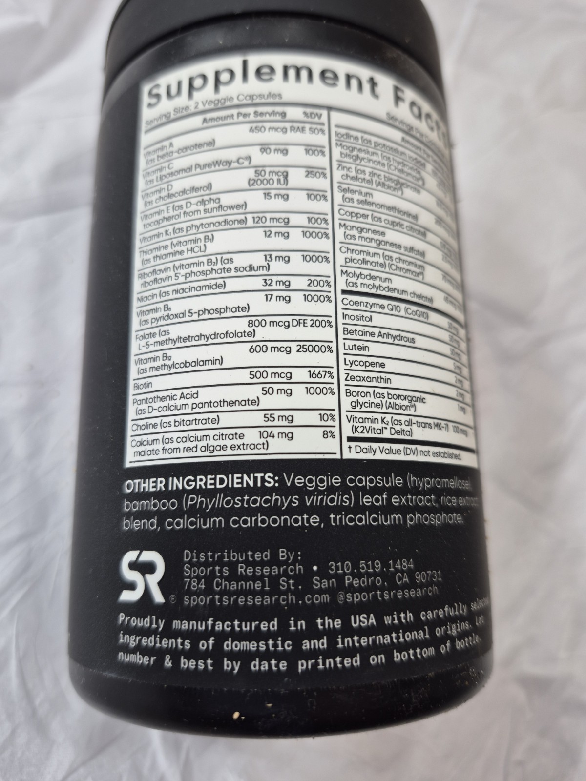 Sports Research Advanced Multivitamin 180 Veggie Capsules w/ CoQ10 Iodine 10/27