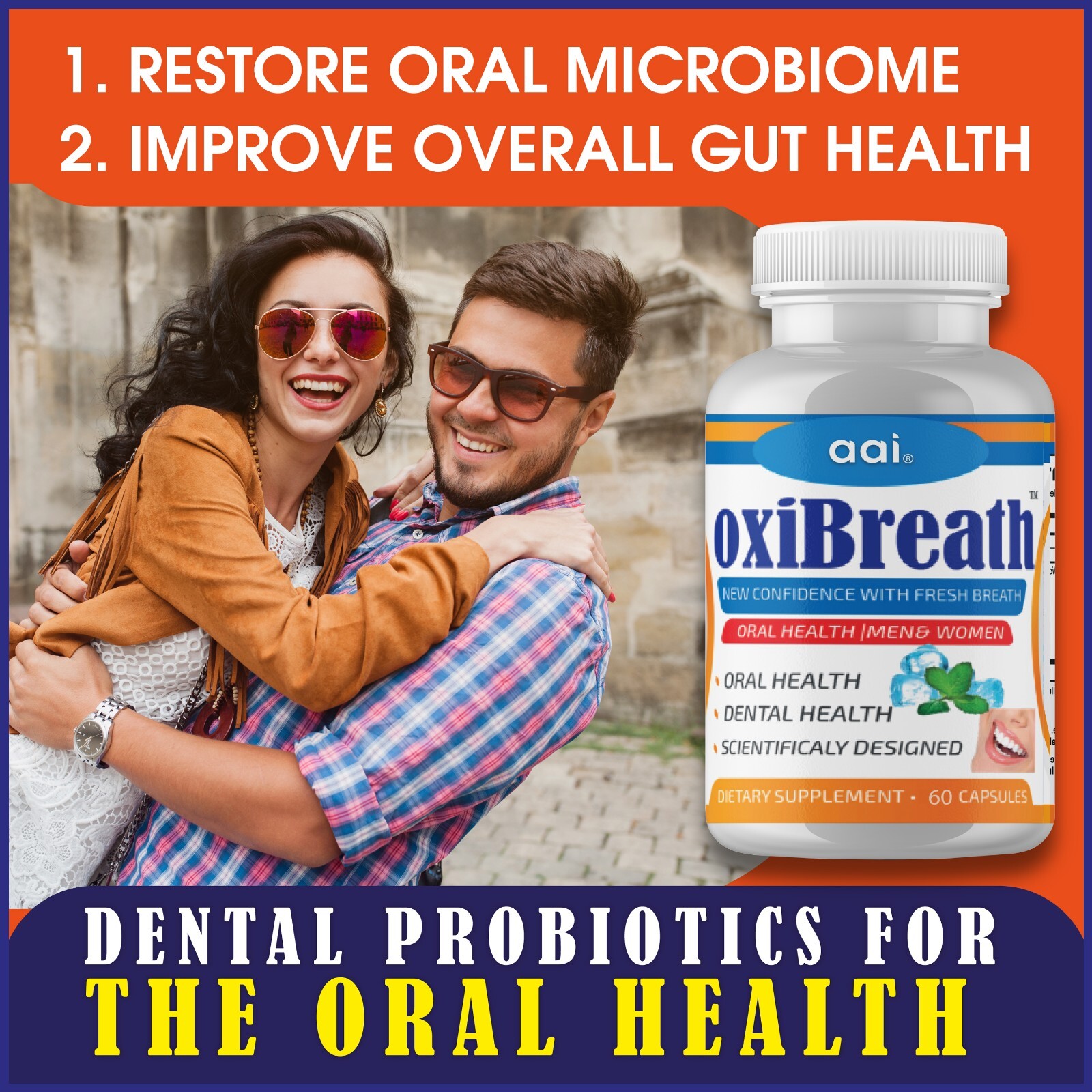 Combo Pack OxiBreath Breath Freshener,Bad Breath Odor Supplement for Men &Women