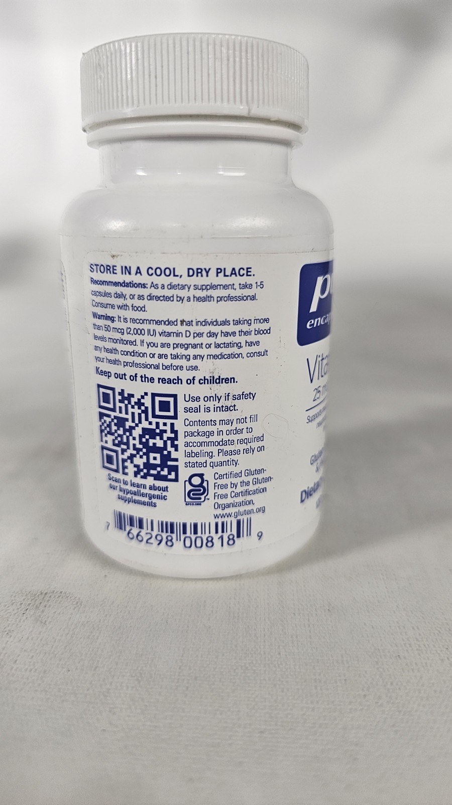 Vitamin D3 25mcg 1000 IU 120 capsules exp: 07/2028