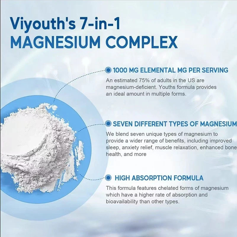 Magnesium Viyouth 7 Complex Capsules 60 Count Sleep Support Bone Health . 2024