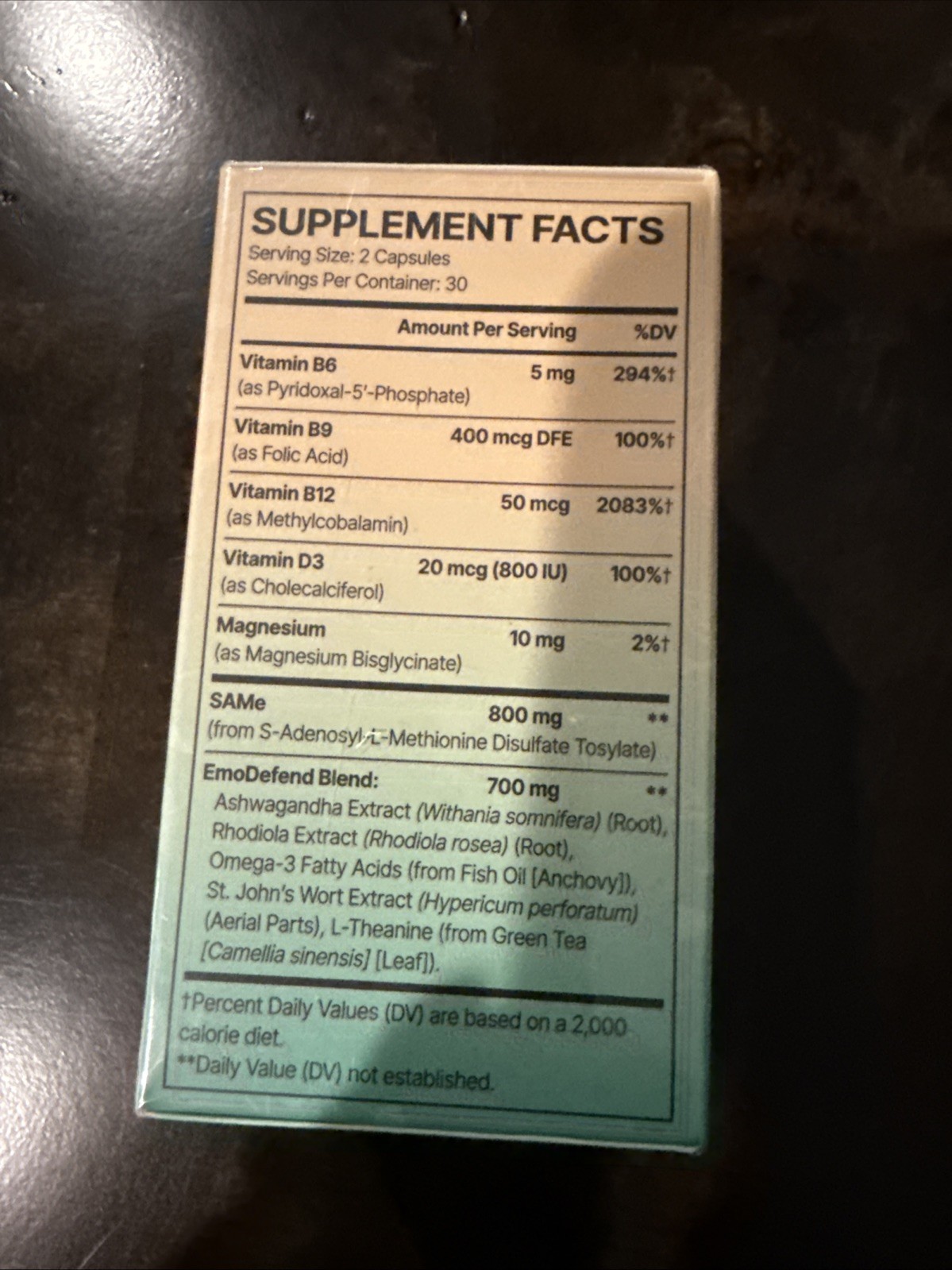SAM-e Supplement w Ashwagandha Extract & More 60 Caps-2 per serv EXP 6/28