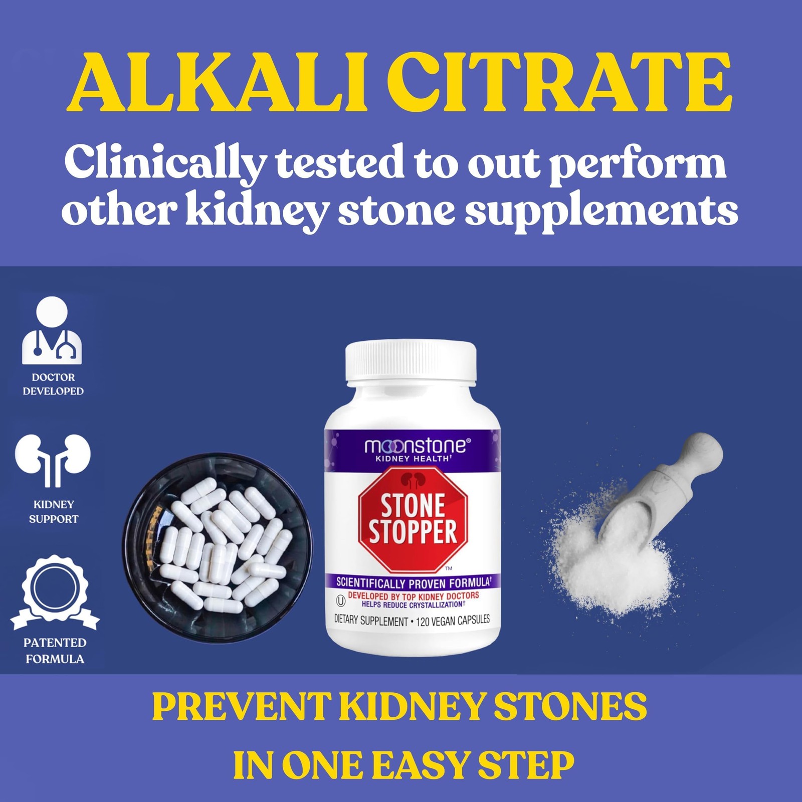 Stone Stopper Capsules Kidney Stone Prevention Calcium Oxalate Protector 120