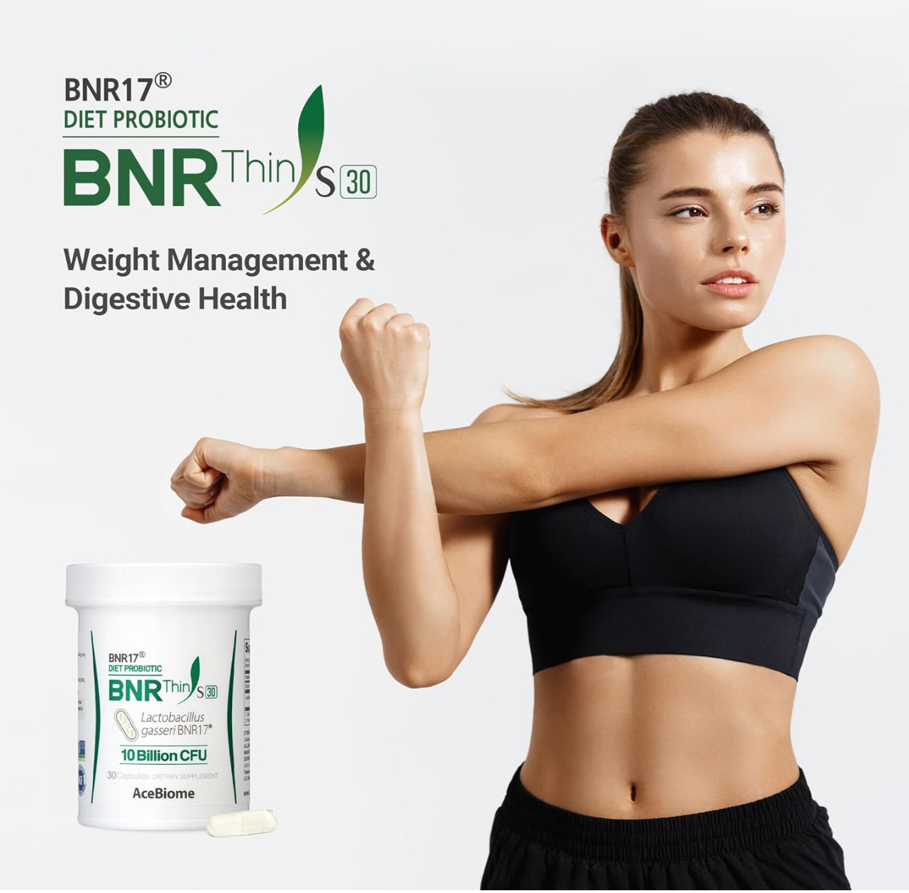 BNRThin S30, Lactobacillus Gasseri BNR17, 10 Billion CFU Guaranteed, 30Capsules