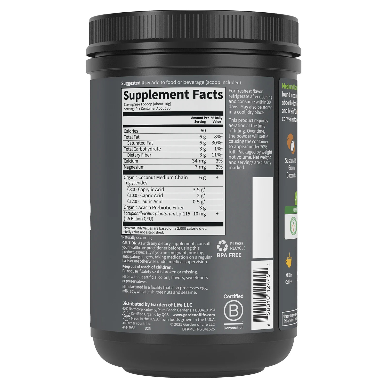 Dr. Formulated Keto, Organic MCT Powder, 10.58 oz (300 g)