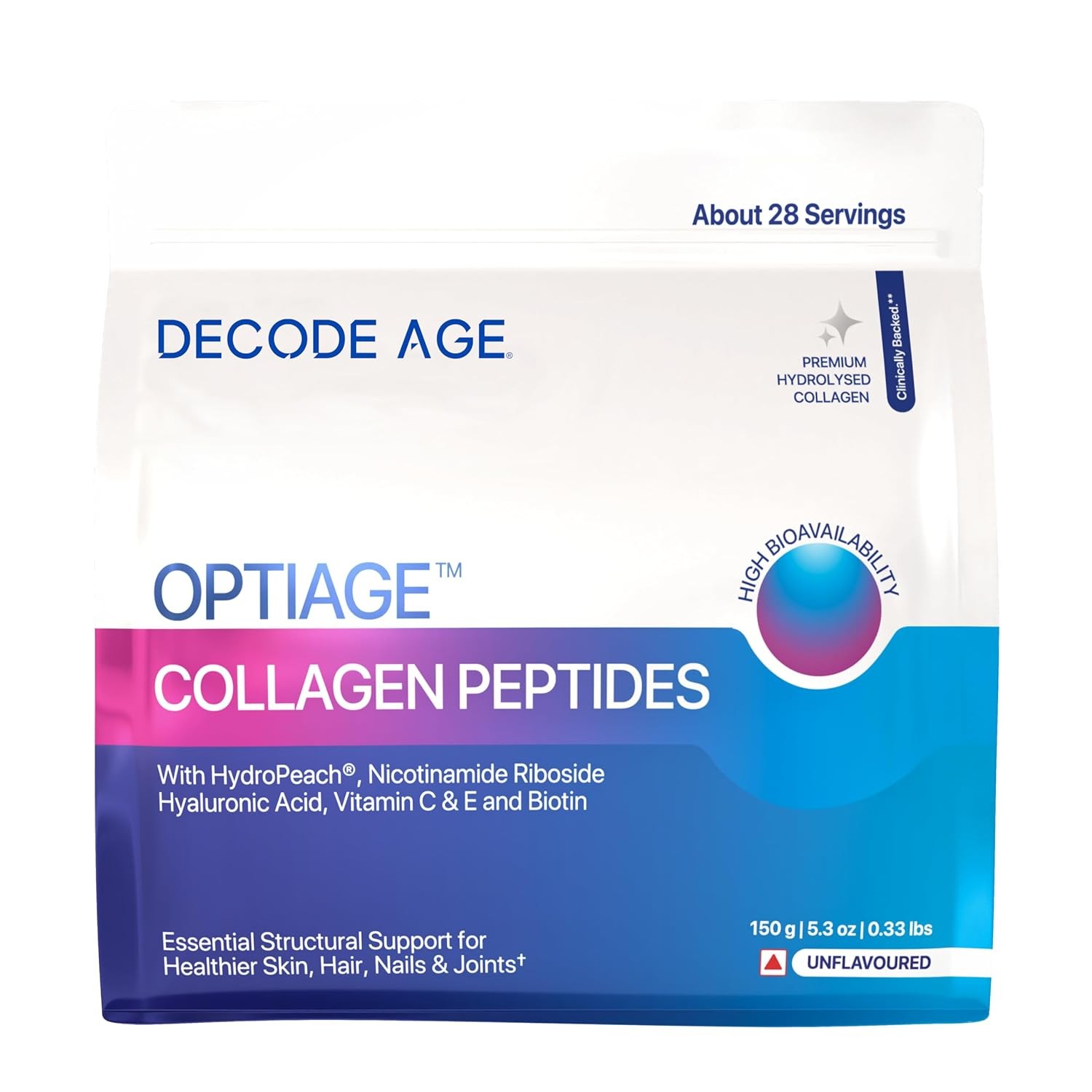 Decode Age OptiAge Premium Hydrolysed Collagen Peptides 150 gm Powder