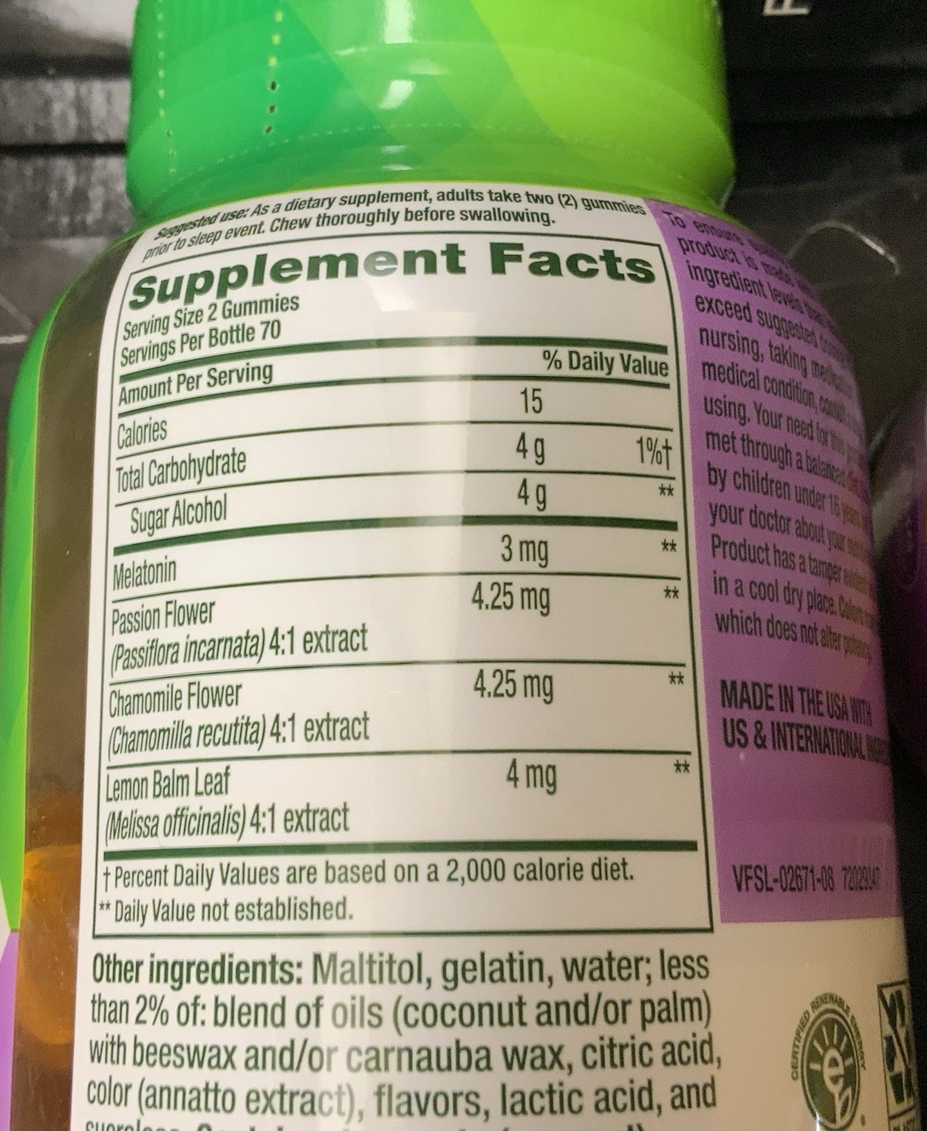 😴 2 x Vitafusion Sleep Gummies 140 In Each, Peach/White Tea Flavor, Exp 12/26