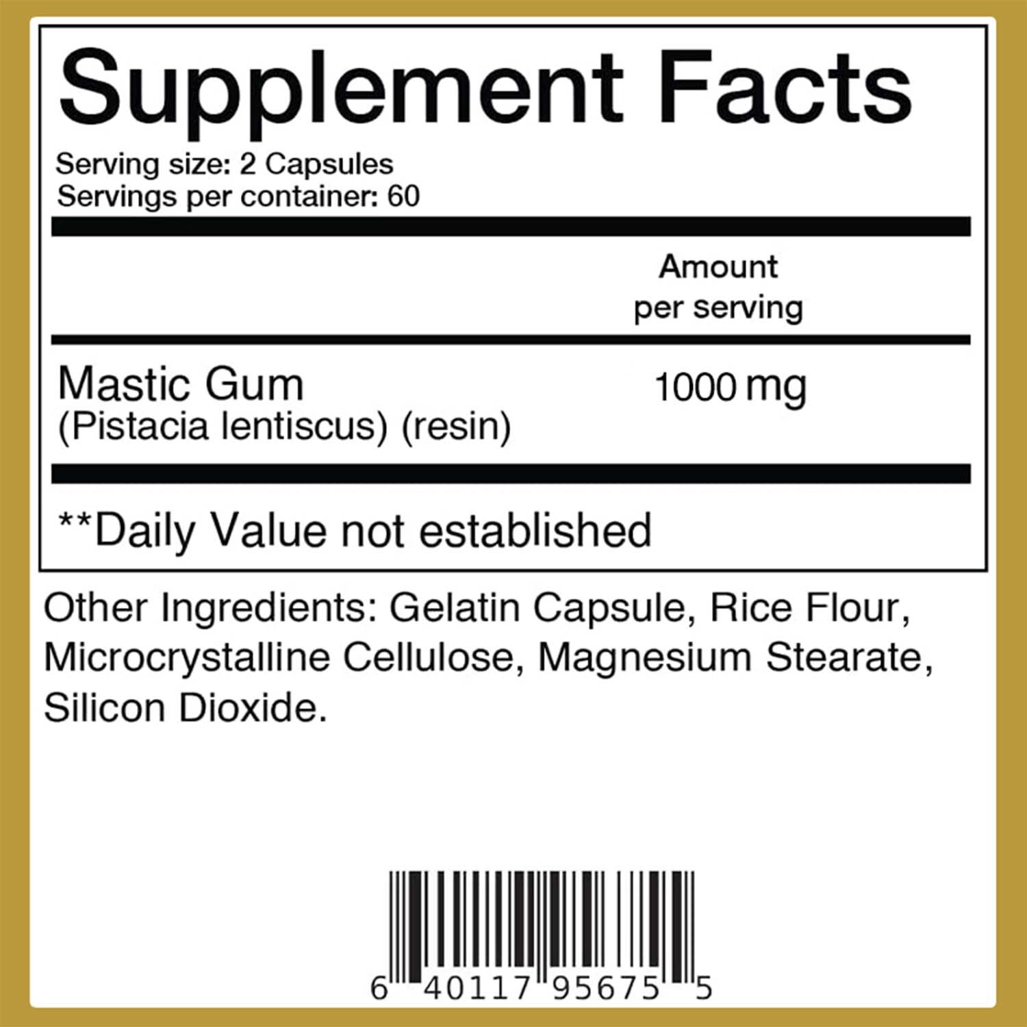 Mastic Gum Capsules 1000mg – Support Gastrointestinal Health, Digestive System