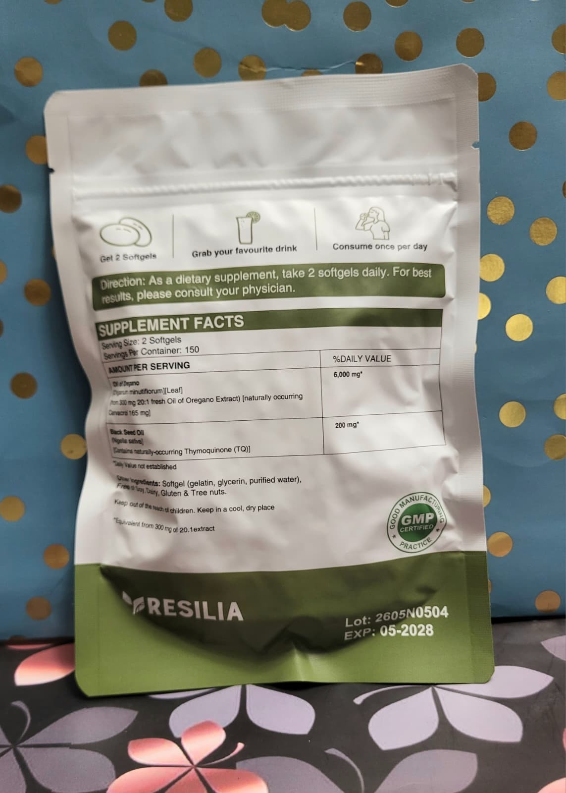 Resilia Black Seed Oil 6000mg Oregano Oil 300 Softgels Immune Digestive Support