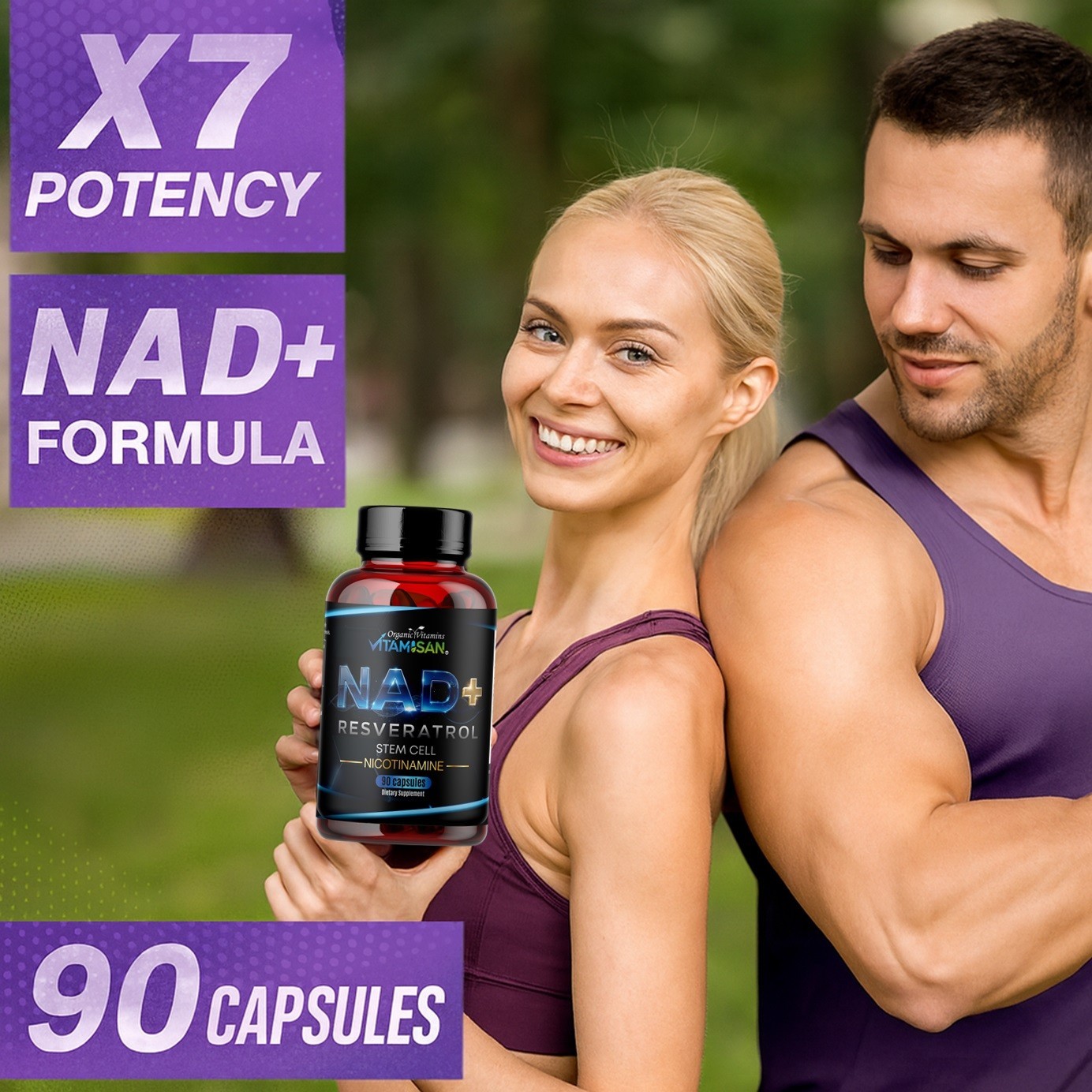 Resveratrol Cq10 NAD 1100mg, 90 Capsules Anti-Aging Antioxidants, Brain Support