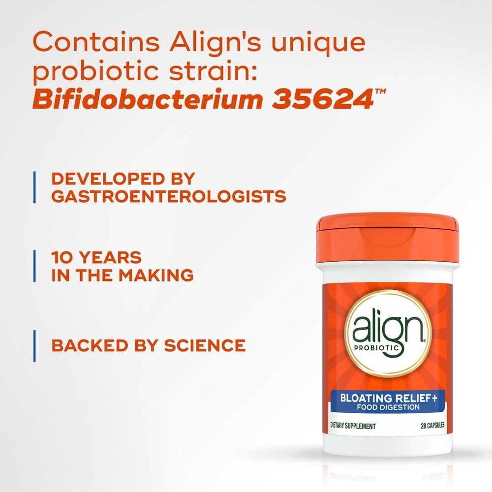 Align Probiotic Bloating Relief + Food Digestion, 28 CT