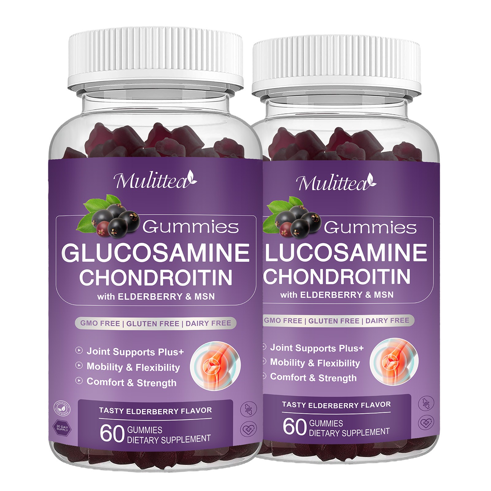 120pcs Glucosamine Chondroitin MSM Gummies Triple Strength Joint Support