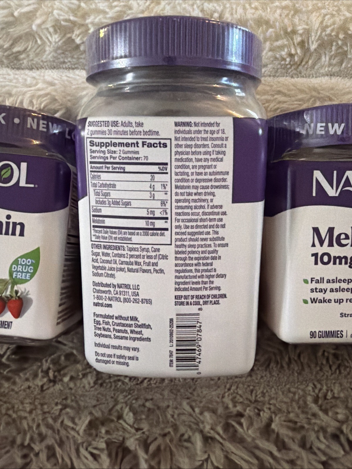 Natrol Melatonin Lot 10mg Sleep Aid Gummies – Strawberry – 140/90/90 – 05/27+