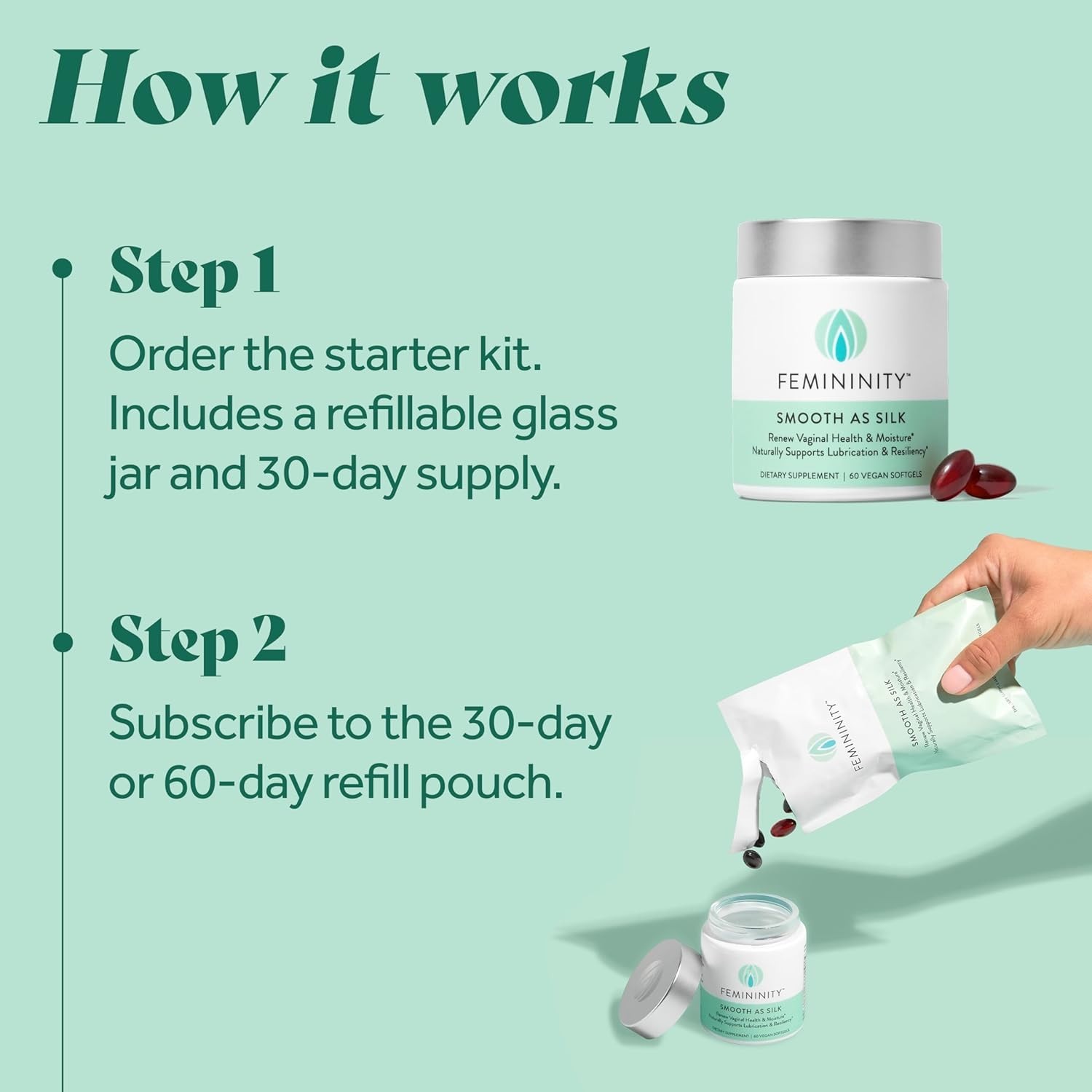 30-Day Refill Softgels for Vaginal Dryness, Sea Buckthorn Oil with Omega 7