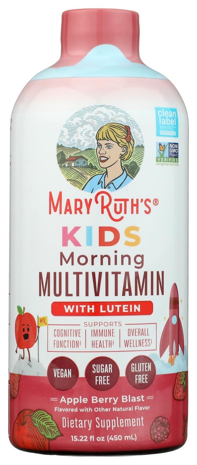MaryRuth’s Kids Liquid Morning Multivitamin Apple Berry 15.22oz Vegan Sugar-Free