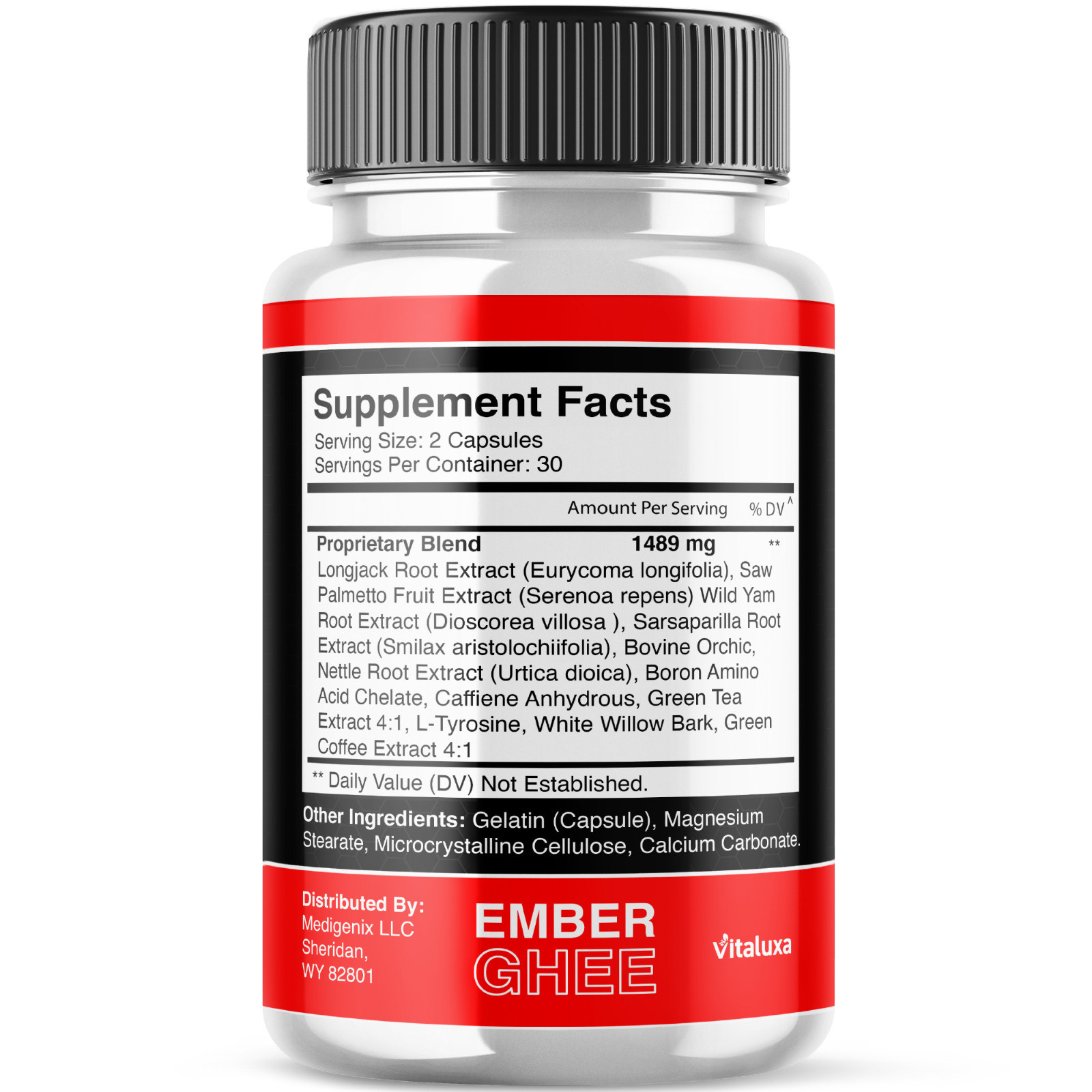(5 Pack) Ember Ghee Male Support for Maximum Strength Supplement (300 Capsules)