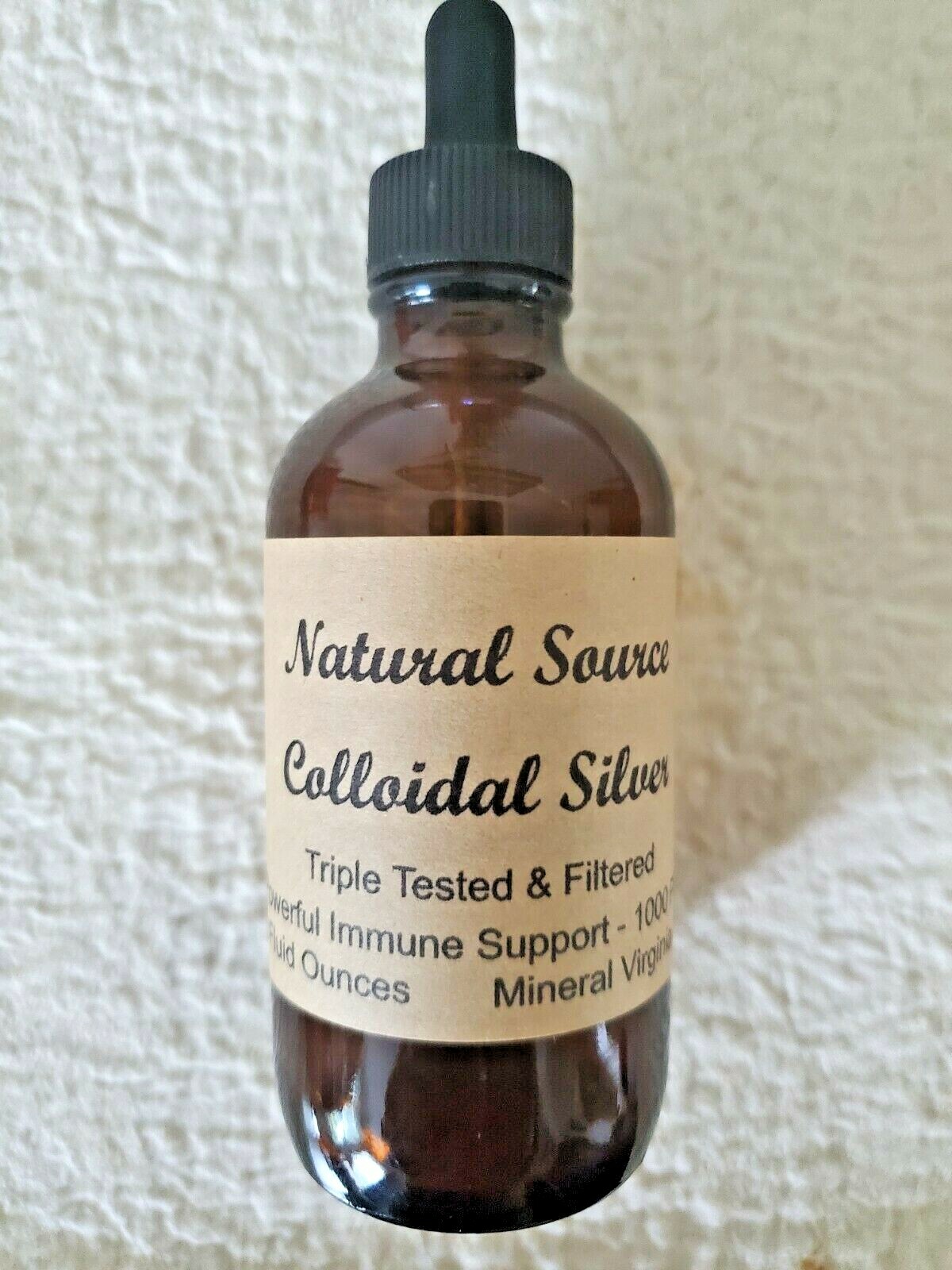 3 Bottles of Natural Source Ultra Colloidal Silver 1000 PPM – 4oz Dropper Bottle