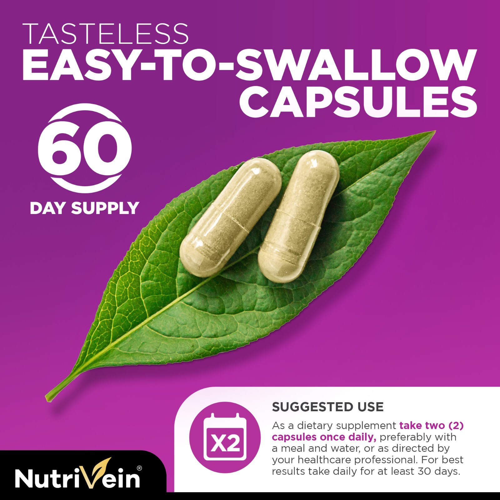 Nutrivein Resveratrol 1450mg – 120 Capsules – Anti-Aging Antioxidant Supplement