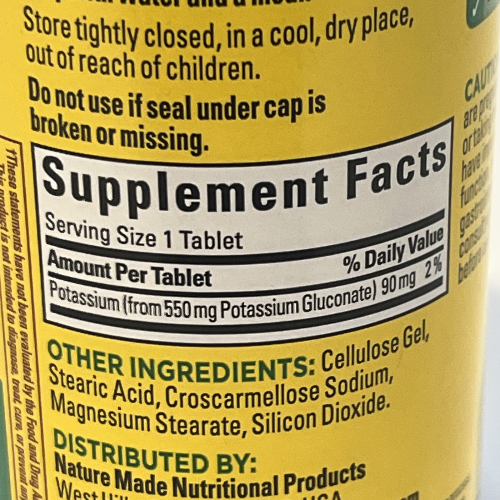nature made potassium gluconate 100 tablets EXP 06/2029