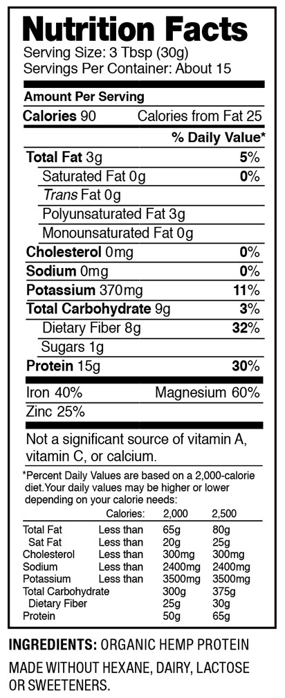2lb 100% Pure Organic Hemp Protein Powder 50% Isolate nonGMO High Fiber