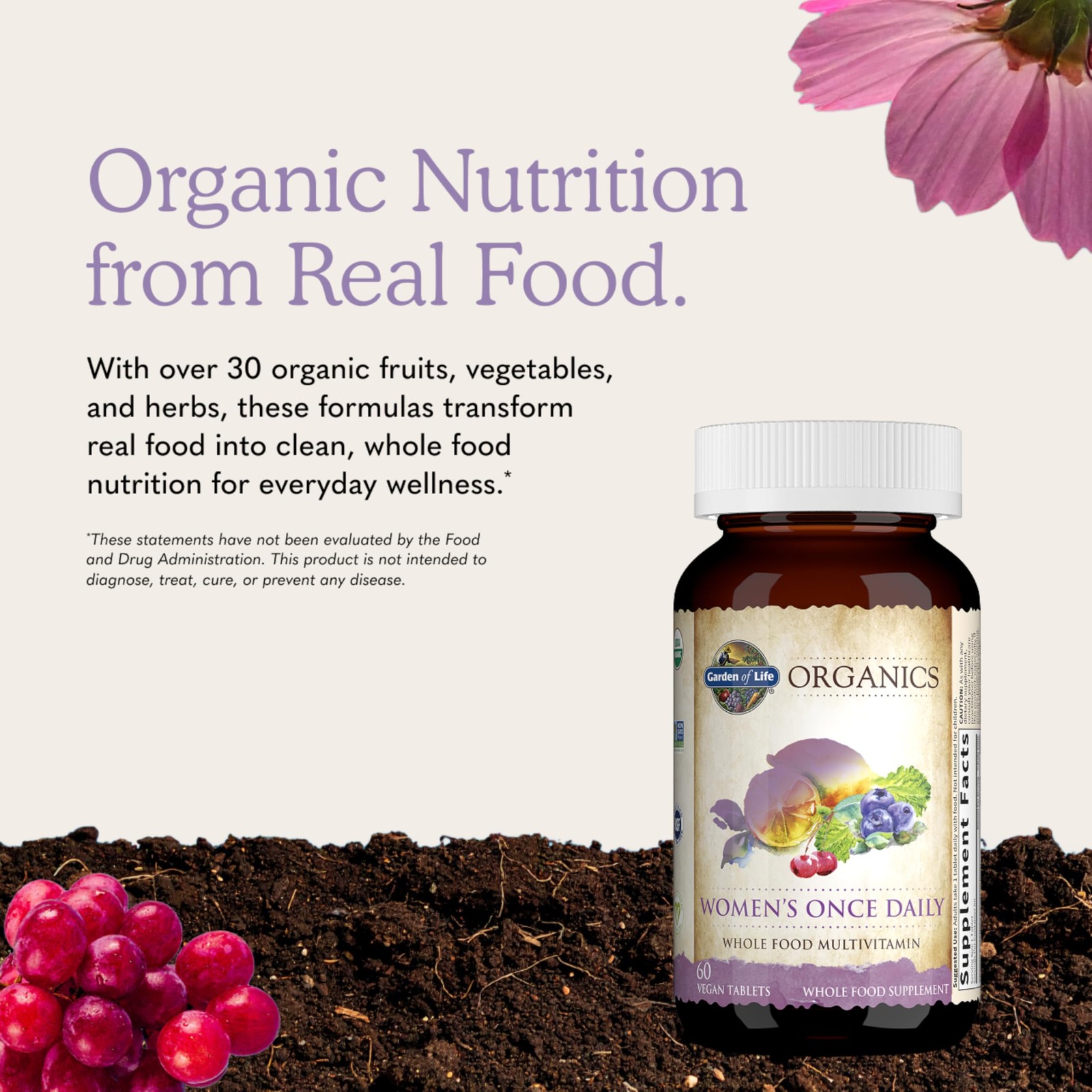 Garden of Life Organics Multivitamin for Women – 60 Count (Pack 1), N/a