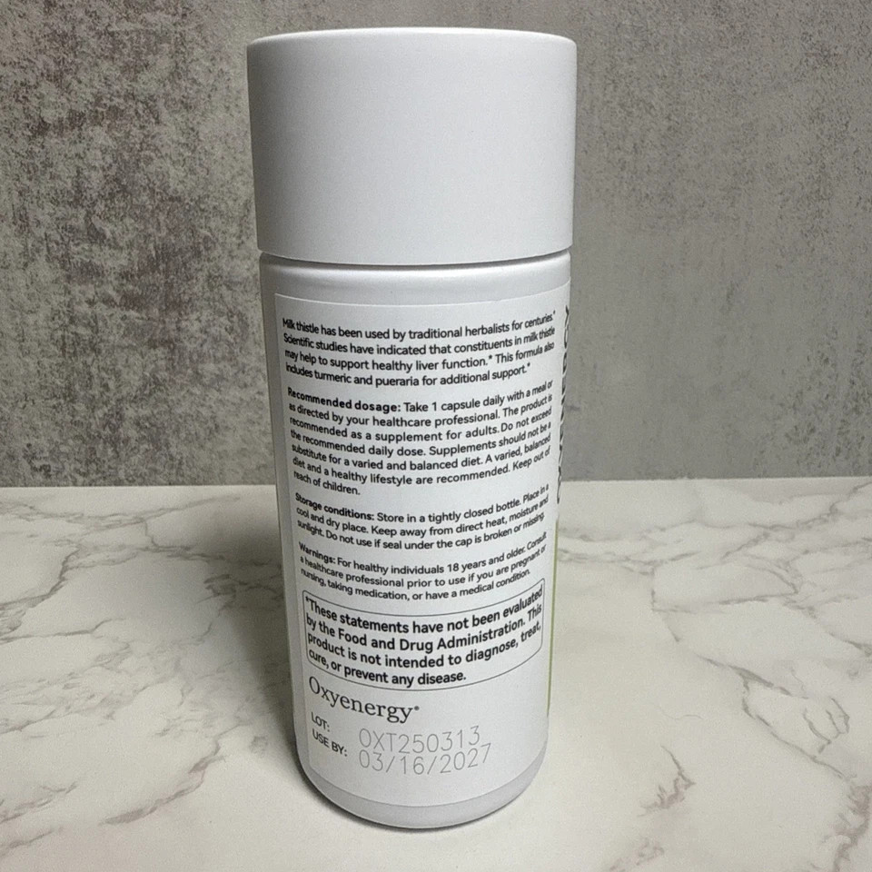 Milk Thistle Liver Detox Supplement – 300mg Silymarin – OXYENERGY – 90 Veg Capsu