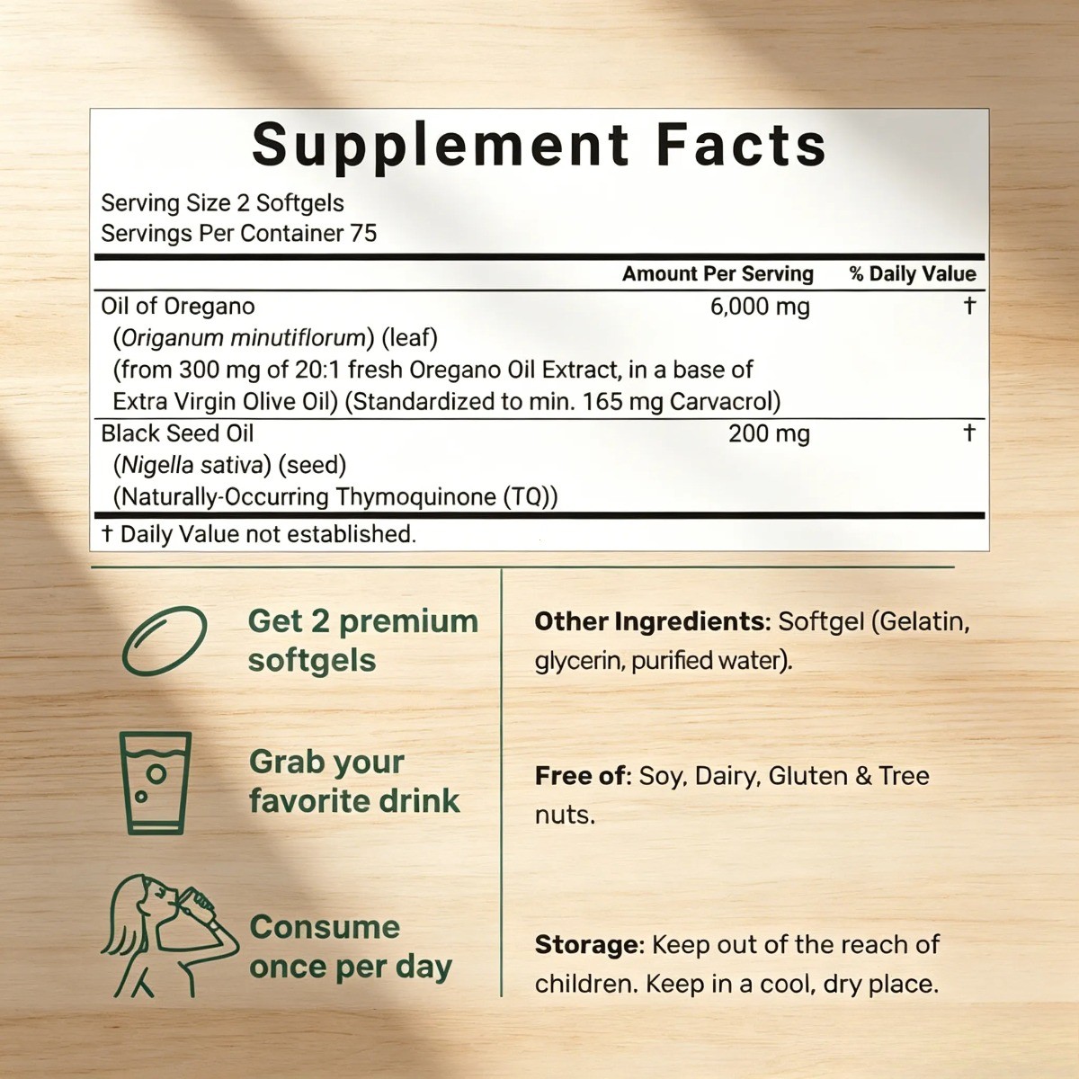 MicroIngredients Oil of Oregano with Black Seed Oil for Immune Support