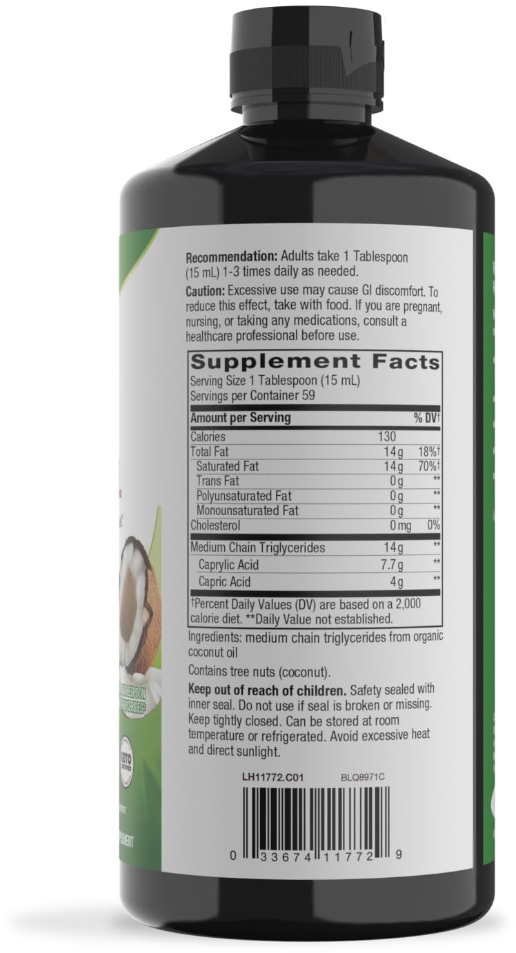 Nature’s Way Organic MCT Oil, Brain and Body Fuel*, 30 Fl Oz (Pack of 1)