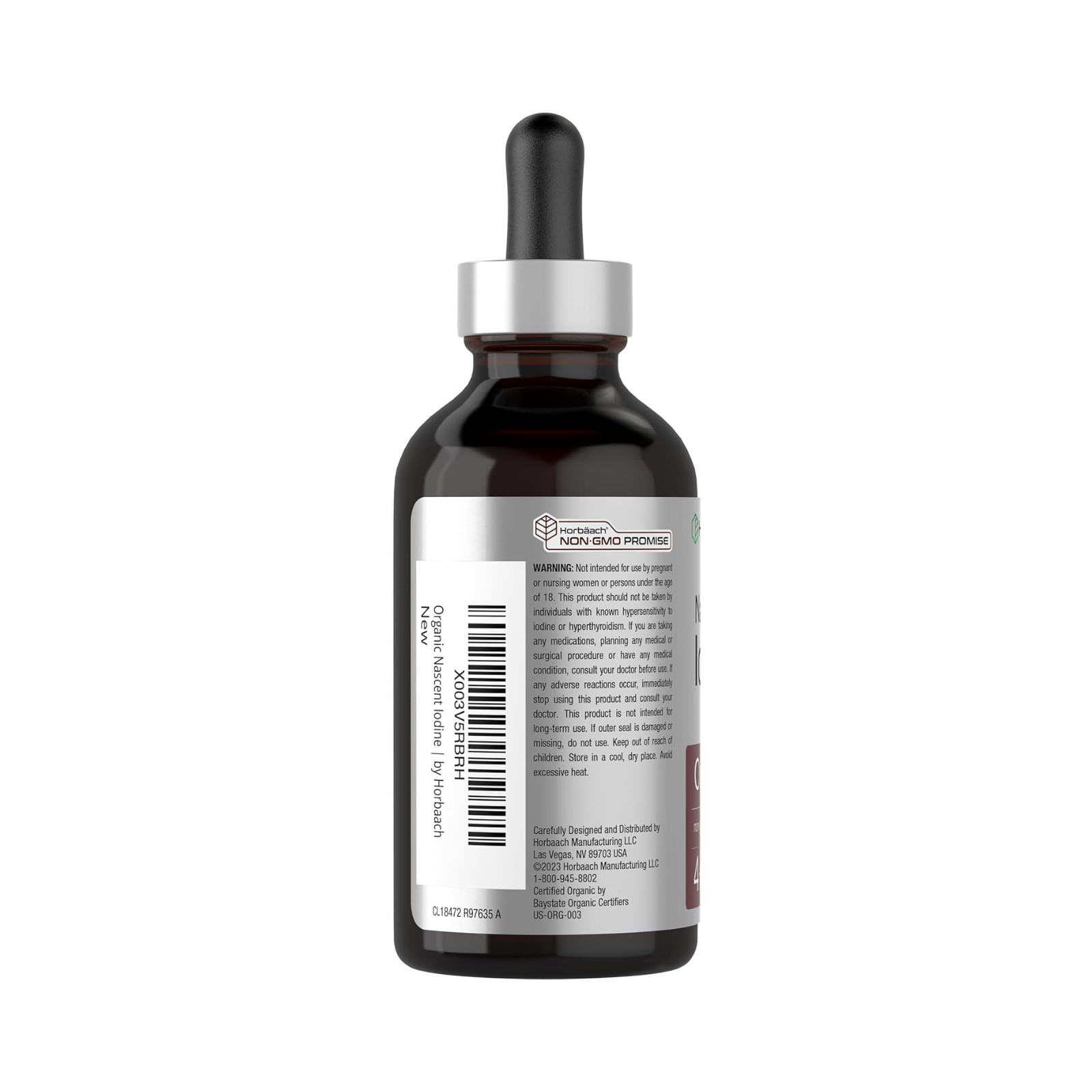 Nascent Iodine 325mcg 4oz Organic Liquid Supplement Non-GMO Gluten Free USA NEW!