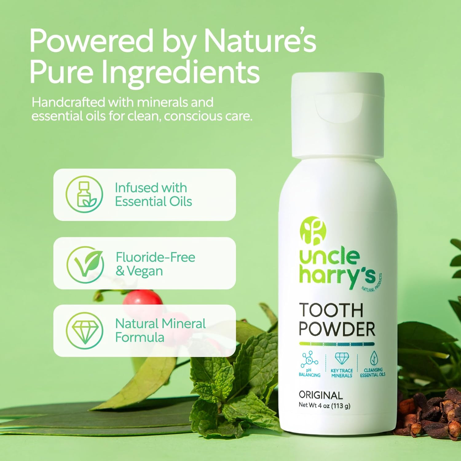 Uncle Harry’S Remineralizing Tooth Powder | All Natural Enamel Support & Whiteni