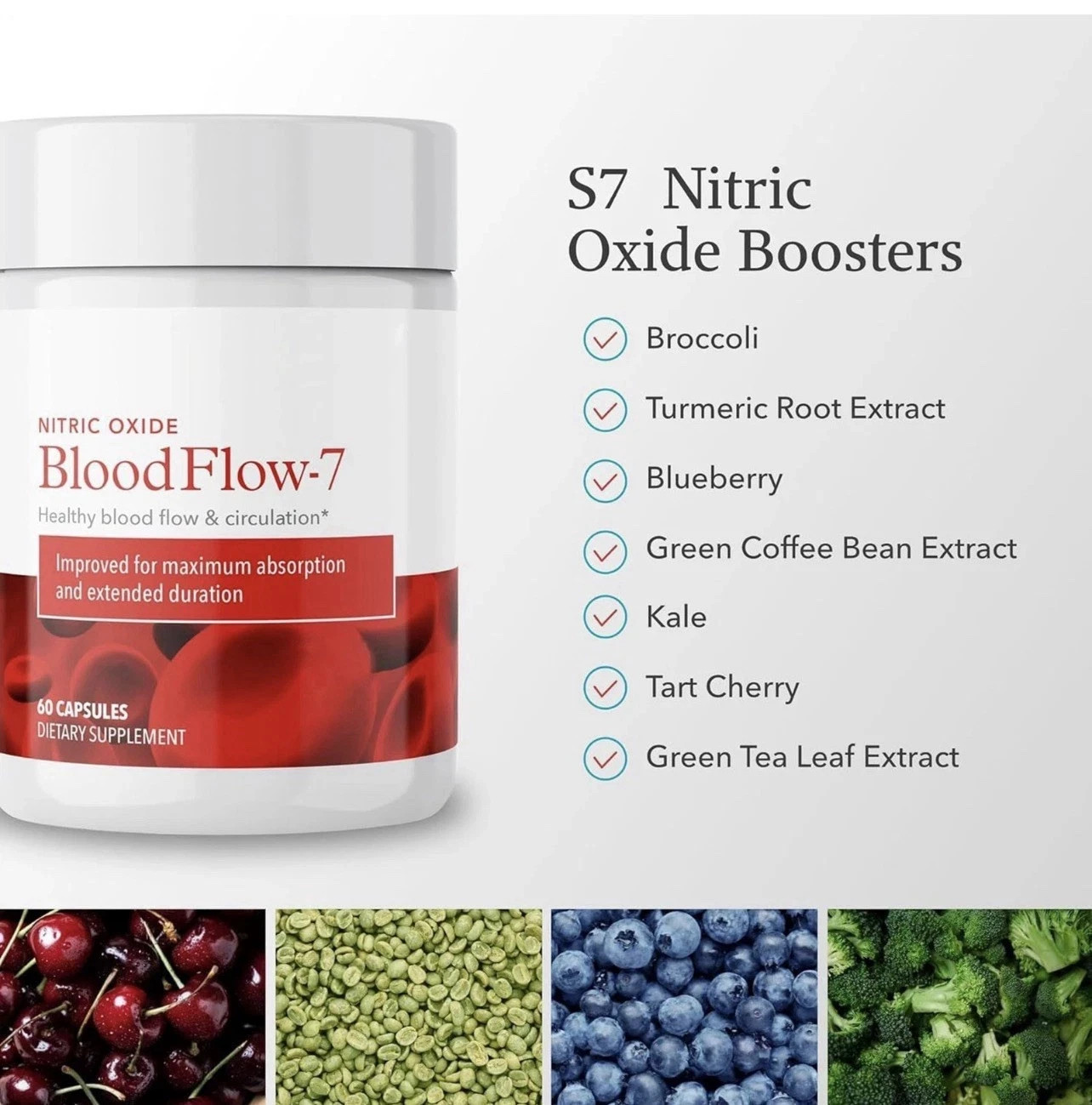 Juvenon Nitric Oxide BloodFlow-7 Dietary Supplement stream Support 60 Cap