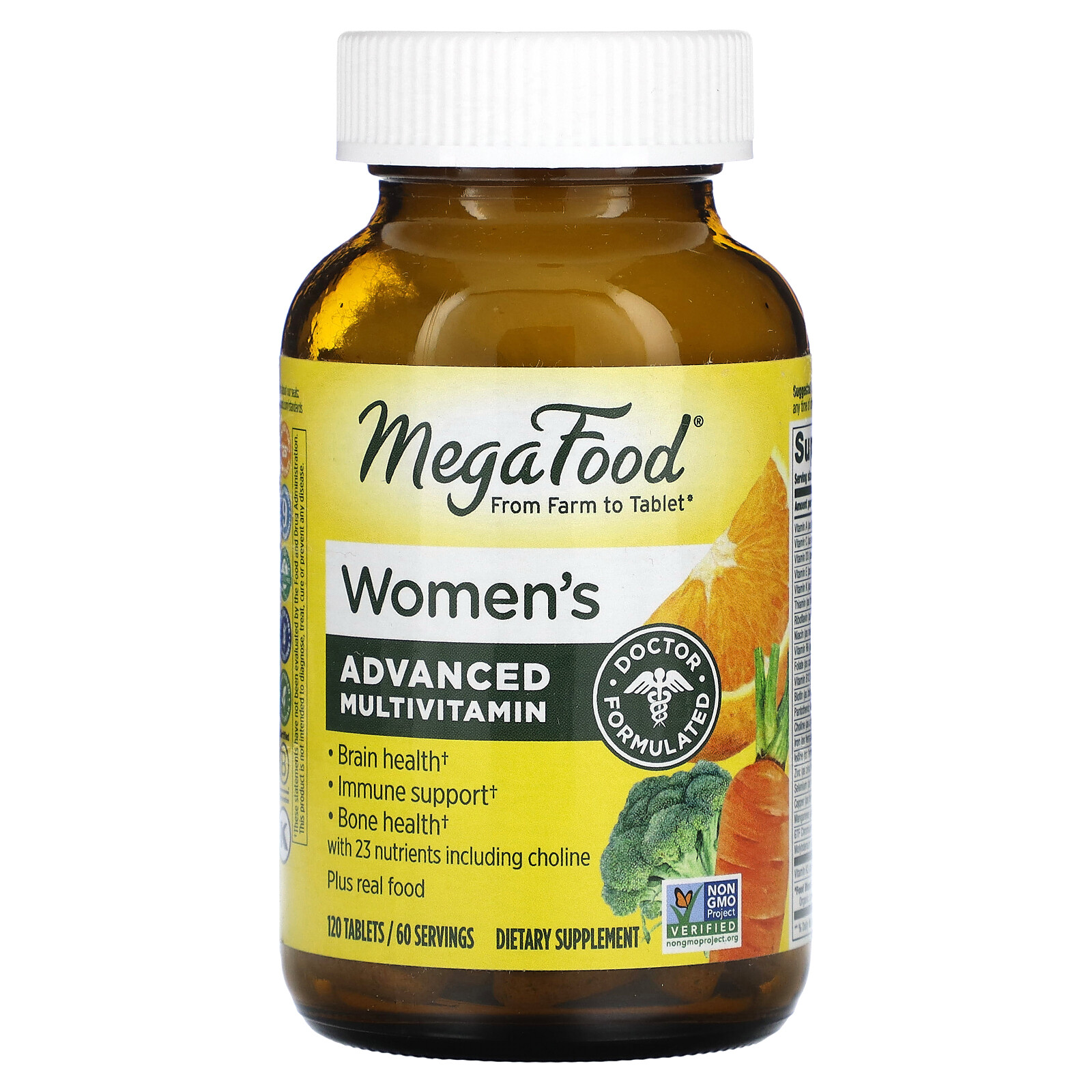 MegaFood Multi for Women 120 Tablets Dairy-Free, Gluten-Free, Kosher, NSF