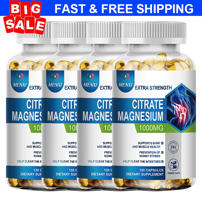 Magnesium Citrate Capsules 1000mg Per Serving – Highest Potency Capsules 120Caps
