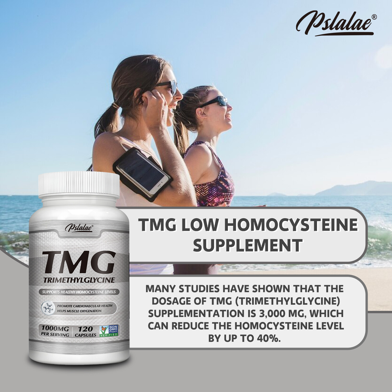 TMG Trimethylglycine 1000mg-Betaine Anhydrous – Liver Support,Digestive Support