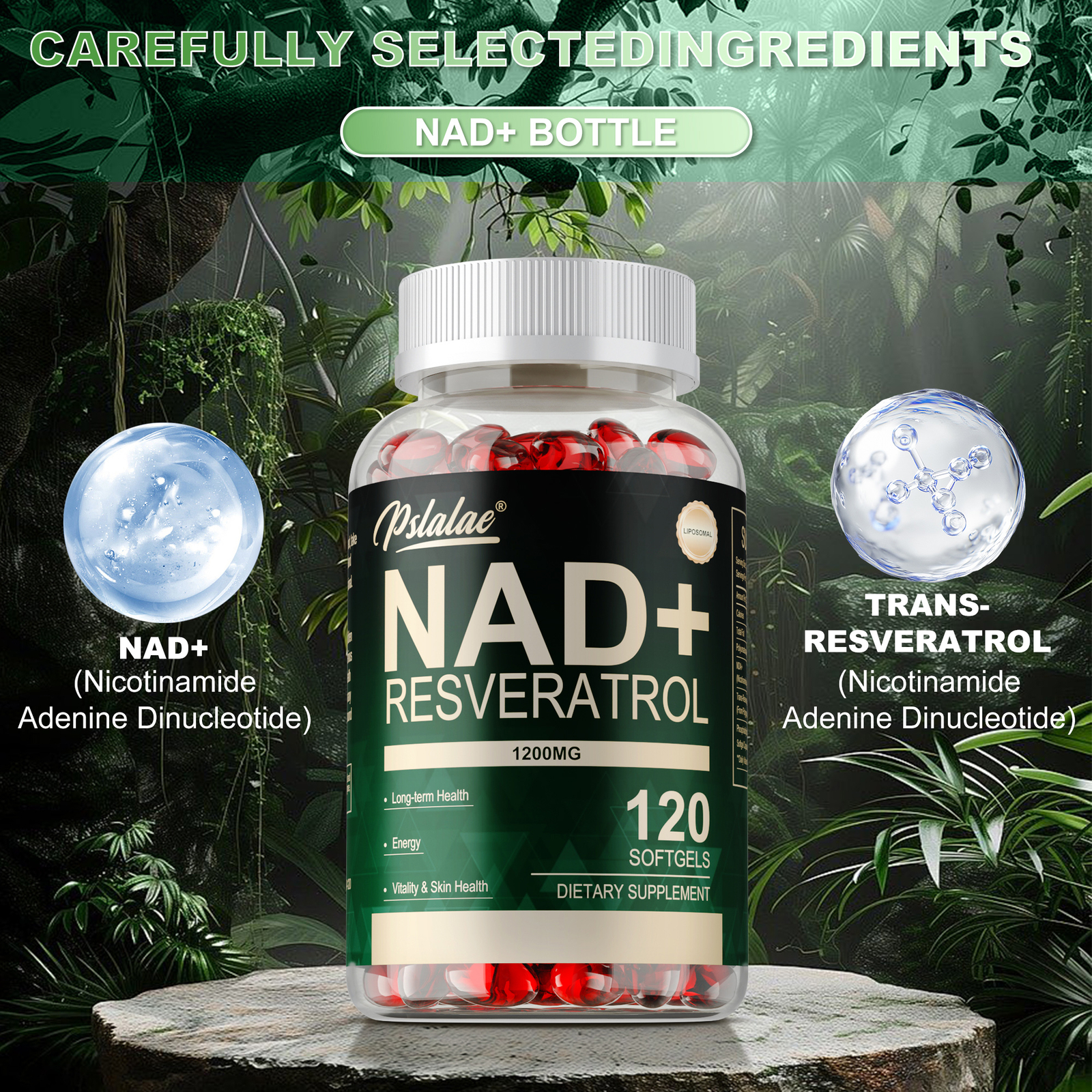 NAD+Resveratrol – Supports Cellular Energy, Anti-Aging, Focus, Skin Health