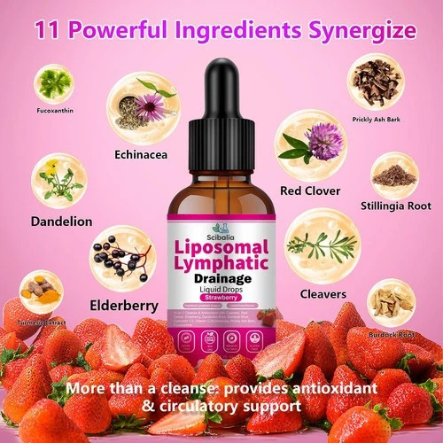 Scibalia Liposomal Lymphatic Drainage Drops, 11-in-1 2 Fl Oz (Pack of 1)