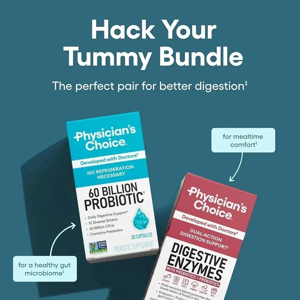 Physician’s CHOICE Probiotics 60 Billion | with Digestive Enzymes for Gut Health