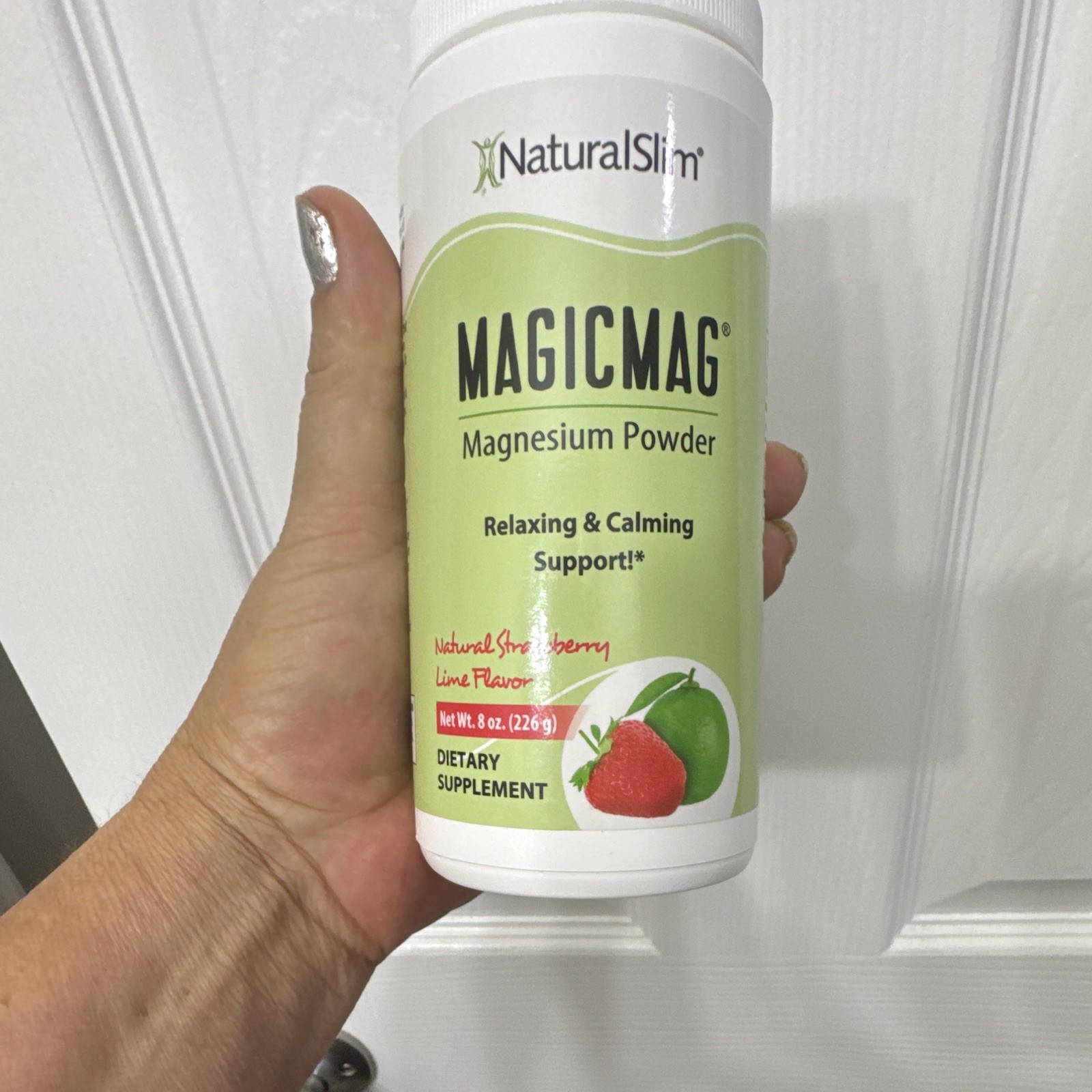 NaturalSlim MagicMag Magnesium Powder Relaxation & Calming Strawberry Lime 8 oz