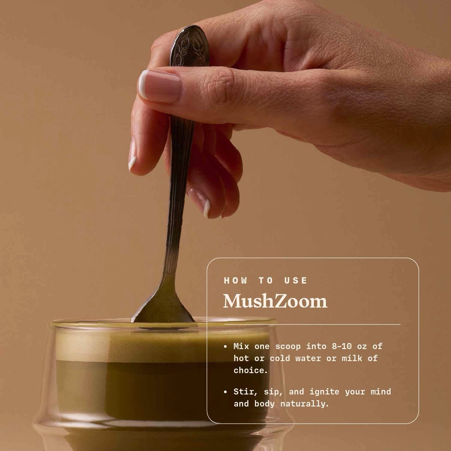 Mush Zoom Energizing Coconut Matcha Focus & Vitality Blend -30 Servings, Organic