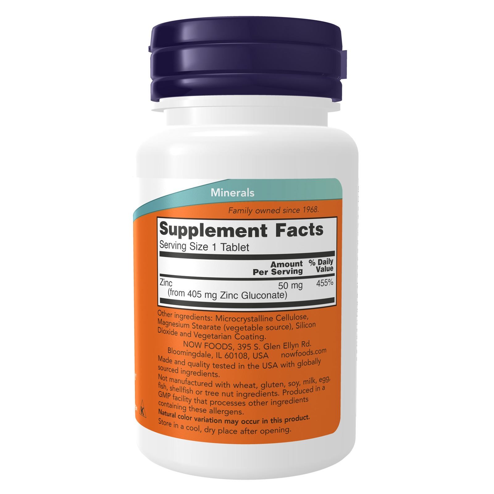 NOW FOODS Zinc 50 mg 100 Tablets