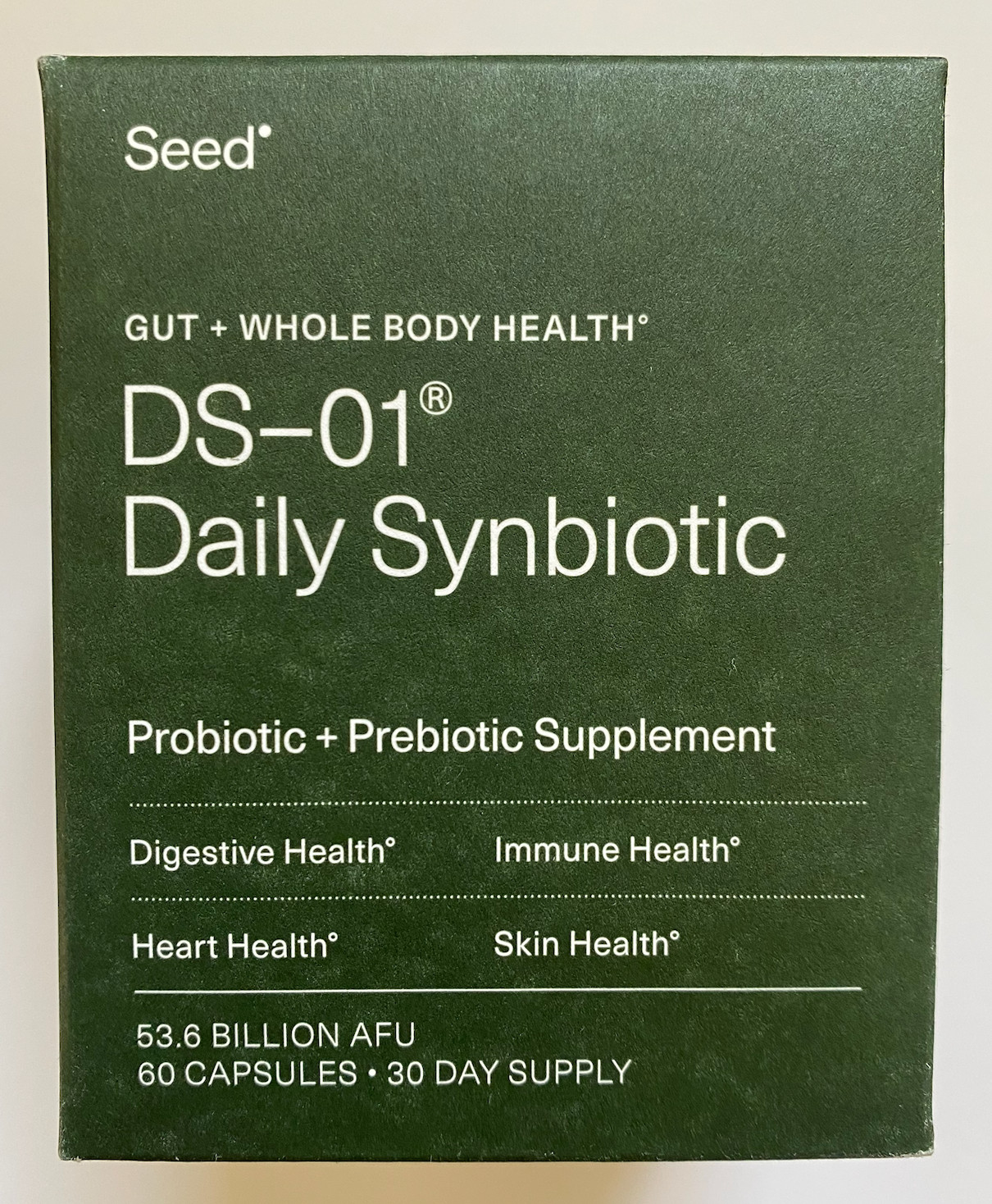 Seed DS-01 Daily Synbiotic – Probiotic – 60 Capsules – Guaranteed Authentic.