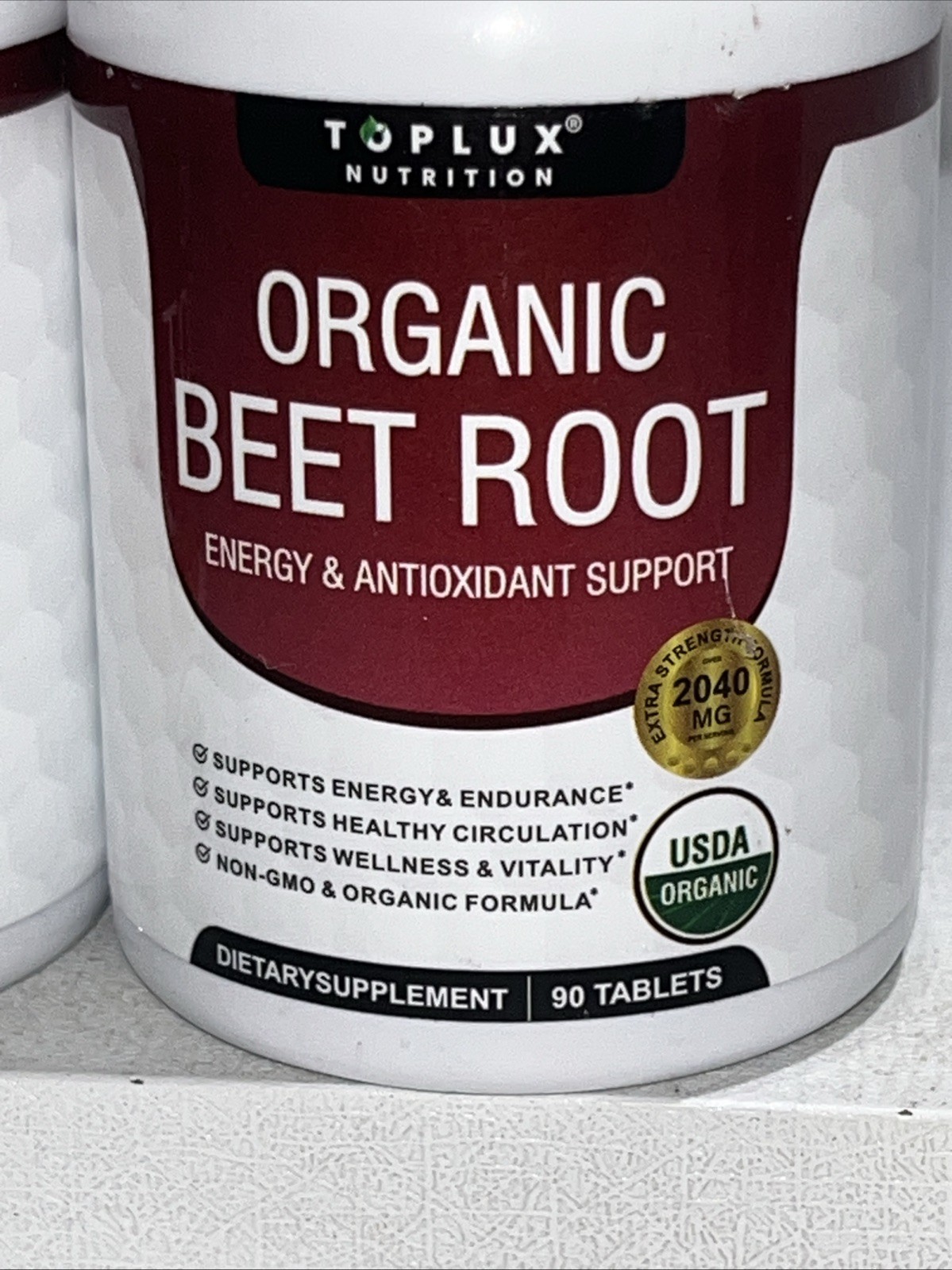 2 Sealed Organic Beet Root Energy + Antioxidant Supplement 90 Tabs Each